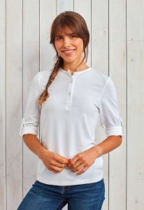  Ženska majica kratko dolgi rokav z gumbi